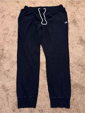 Champion Jogger Sweatpants Mens 2XL Black Tapered Leg Drawstring Logo